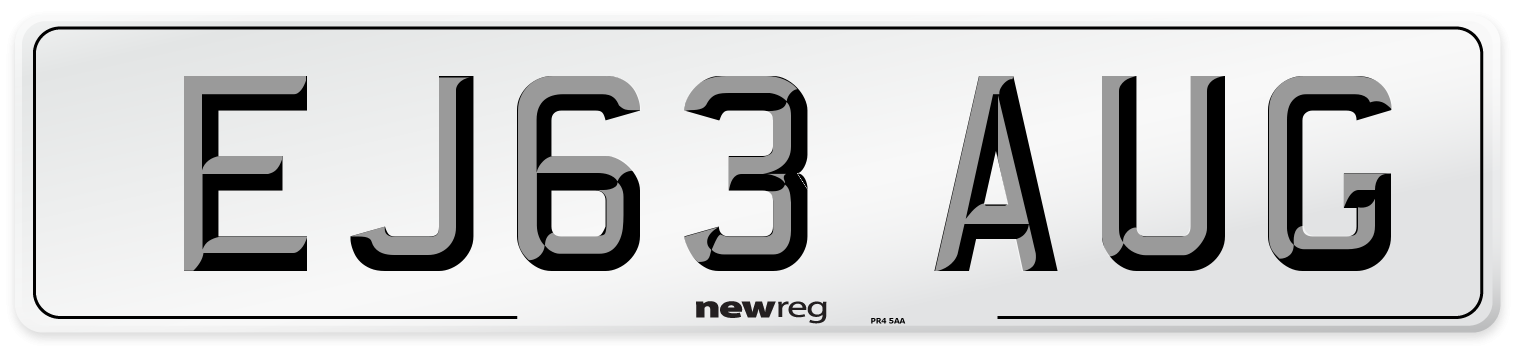 EJ63 AUG Number Plate from New Reg